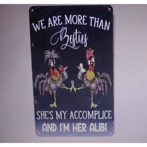 We Are More Than Besties...Metal Sign Humor Home Decor She Shed NIP - Picture 3 of 8
